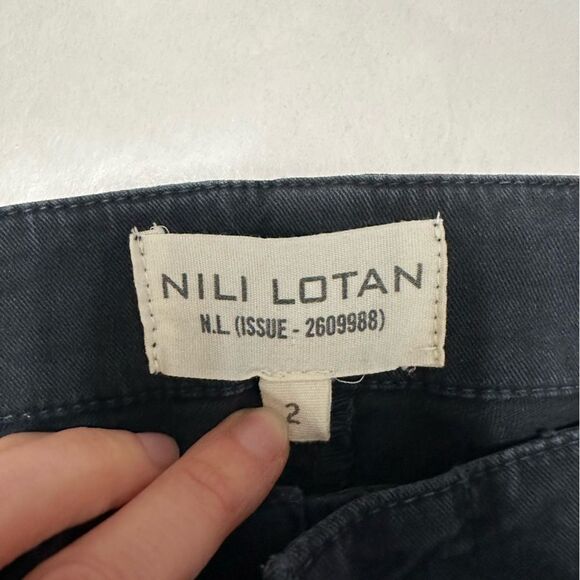 Nili Lotan French Military Pants Size 2 Cargo Jogger Black Cotton Zip Ankles - Picture 9 of 14